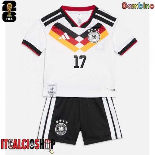 Germania Florian Wirtz #17 Prima Maglia Bambino Mondiali 2026 Manica Corta (+ Pantaloni corti)